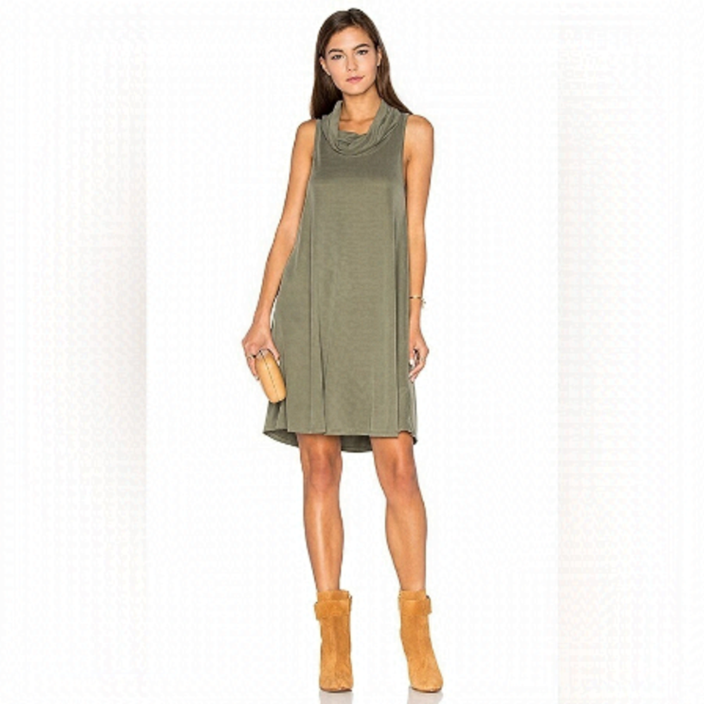 NATION LTD Flo Turtleneck dress Olive Size Small NEW WITH TAGS REVOLVE cowl neck